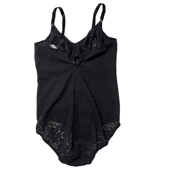 Bali Bodysuit Teddy Lingerie Underwire Cups Adjustable Straps Black Lace SZ 40C - Picture 2 of 10